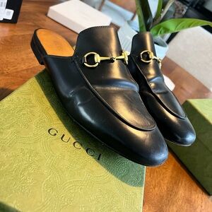 Authentic Gucci Black Leather Mules